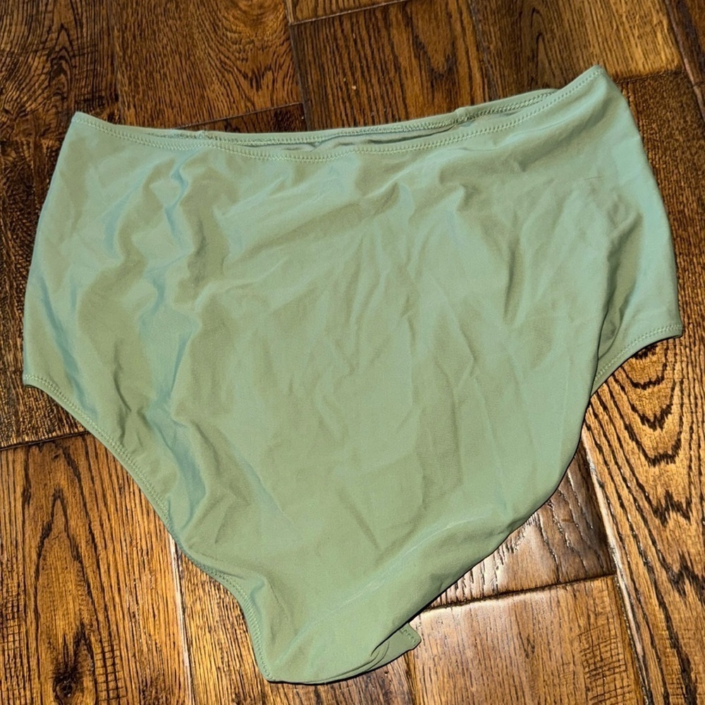 Aerie Green High Waisted Full Coverage Swim Bikini Bottoms - Picture 3 of 4